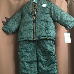 NWT infant dinosaur snow suit- Carters